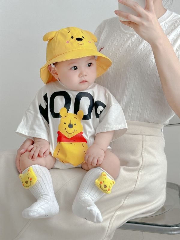 卡通迪士尼印花寬鬆包屁衣(含襪) 