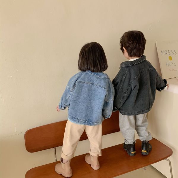 韓風牛仔長袖外搭夾克上衣 