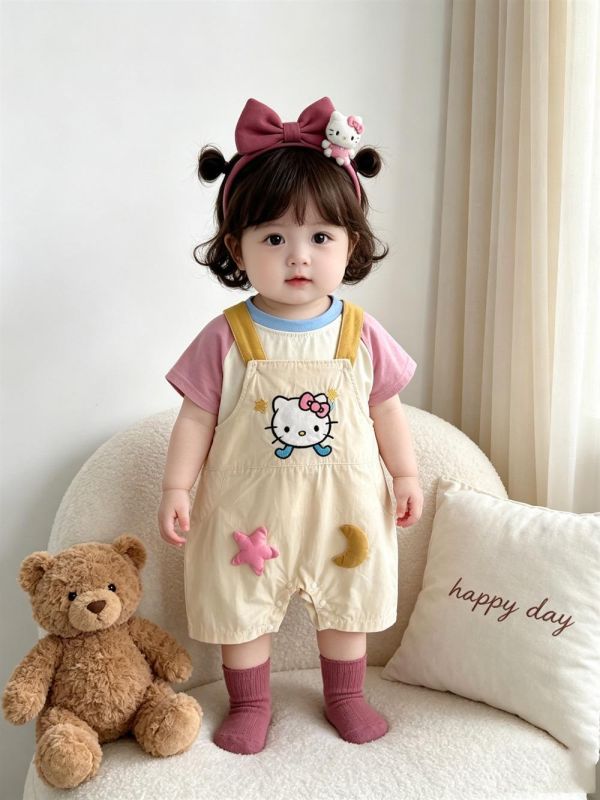 卡通上衣+背帶褲套裝(2款) 