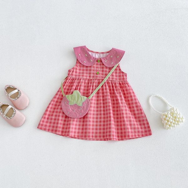 娃娃領格紋包屁衣/洋裝(附番茄包) 