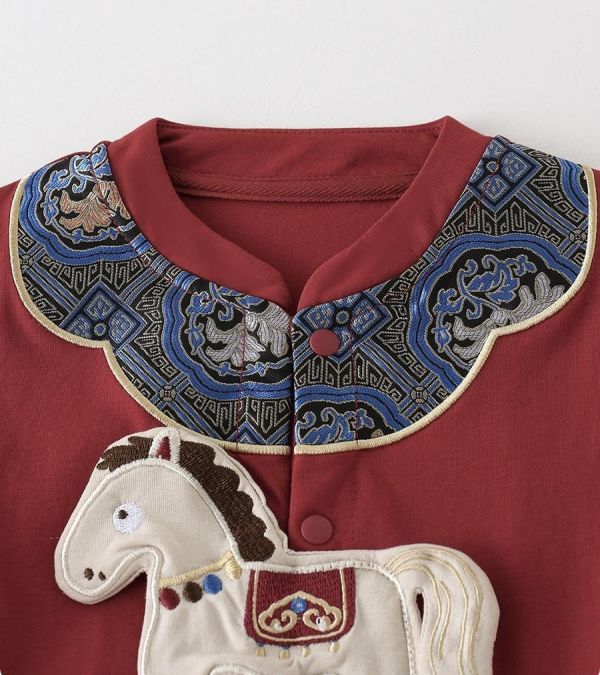 限定款-馬踏祥雲復古周歲連身裝 