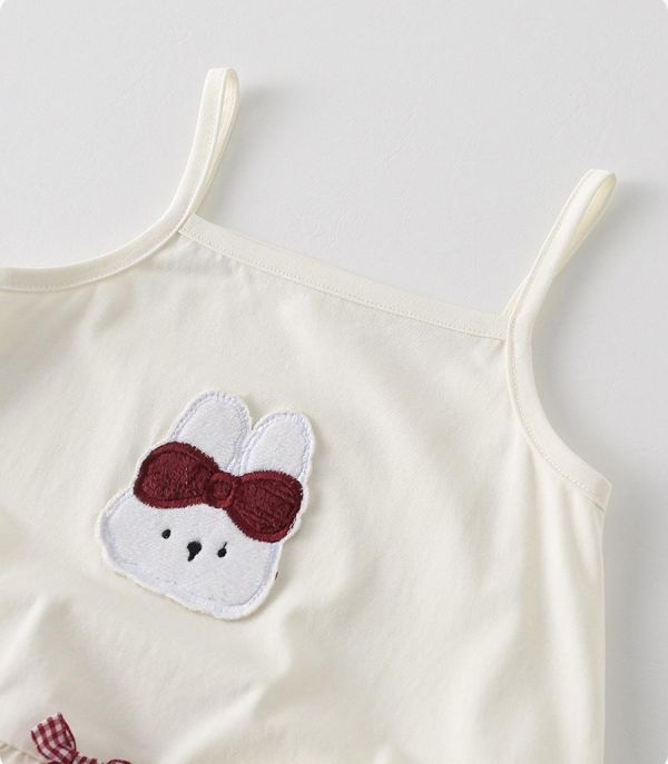 甜美兔子蝴蝶結細肩包屁裙 