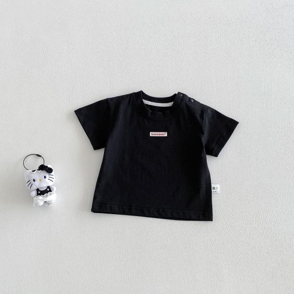 素色布標極簡上衣/豹紋短褲 