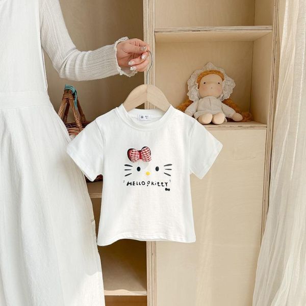 立體蝴蝶結貓咪印花上衣 