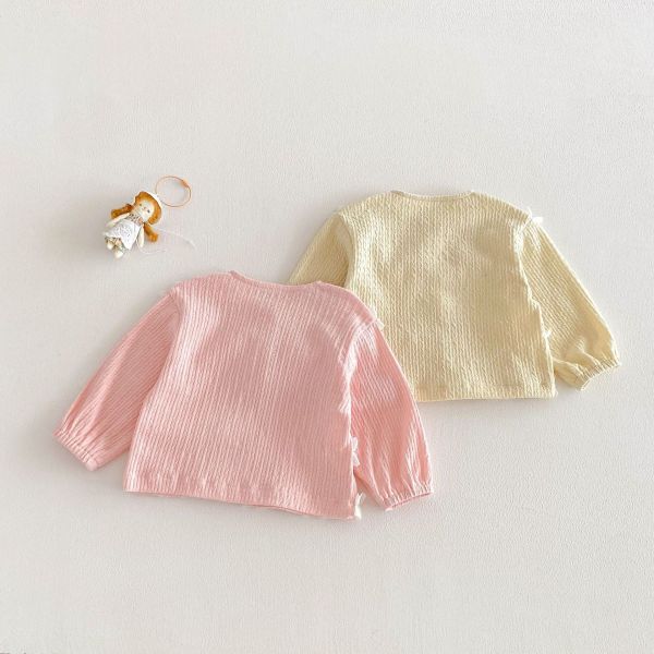 小香風花邊蕾絲拼接開釦外套 