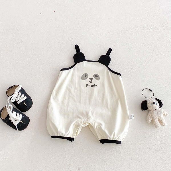 可愛小熊印花細肩連身裝 