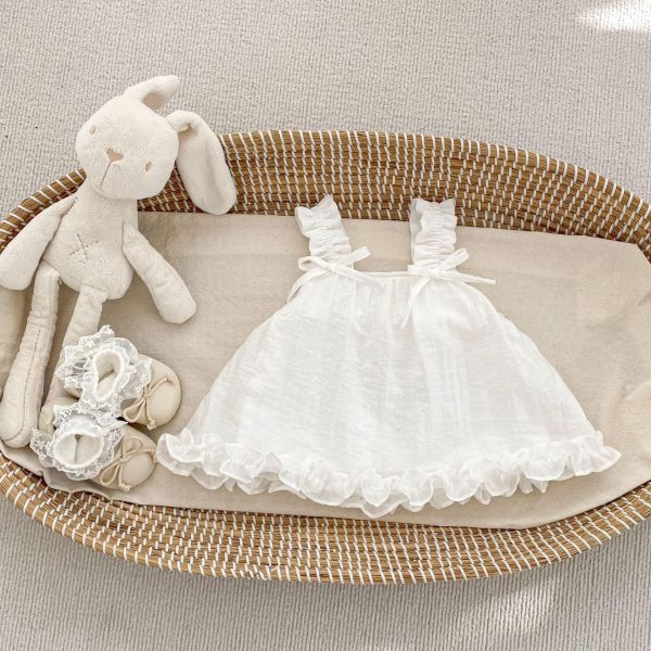 甜美蝴蝶結背帶澎澎上衣 