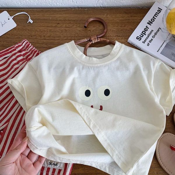 可愛表情印花素色上衣 