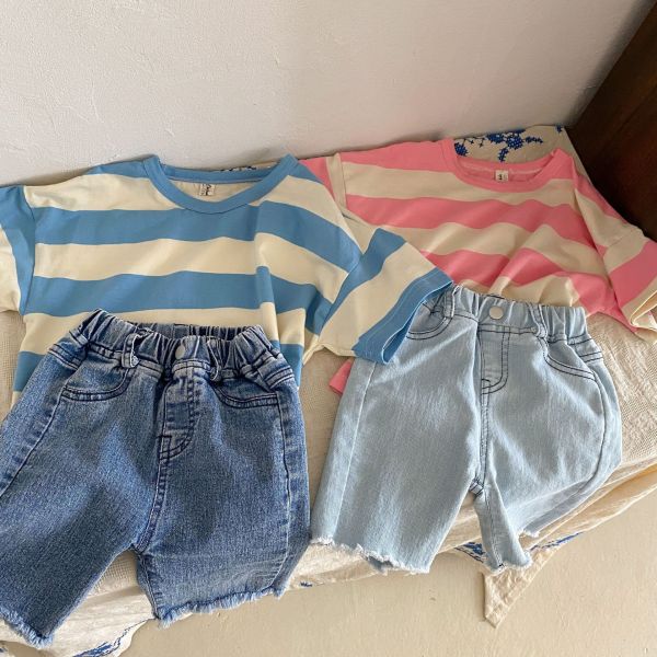 男女童寬版條紋T恤上衣 