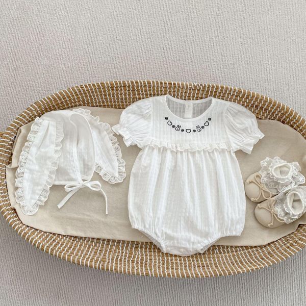 簡約兔子刺繡包屁衣+兔耳帽 