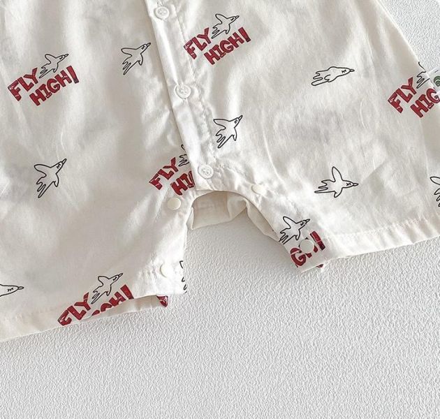 可拆式領帶-個性字母翻領連身裝 