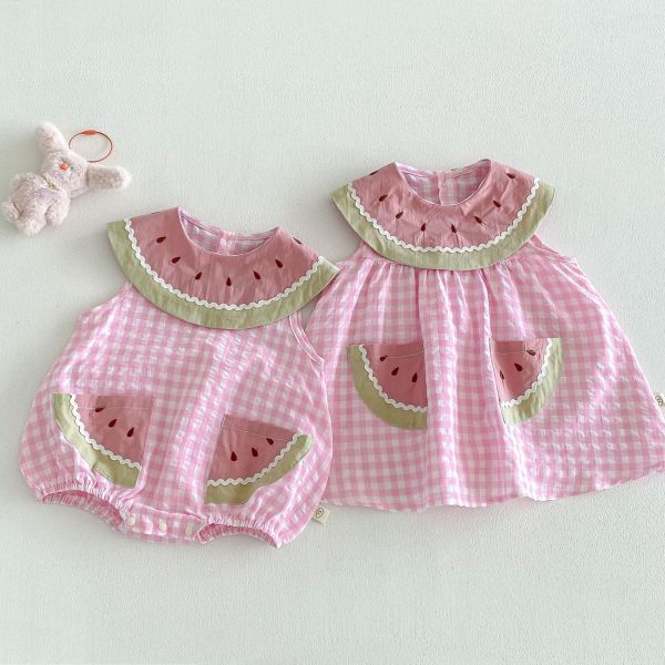 姐妹款-夏日清爽可愛西瓜包屁衣/洋裝 