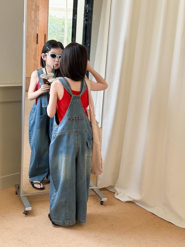 親子-可鹹可甜牛仔慵懶吊帶連身褲 