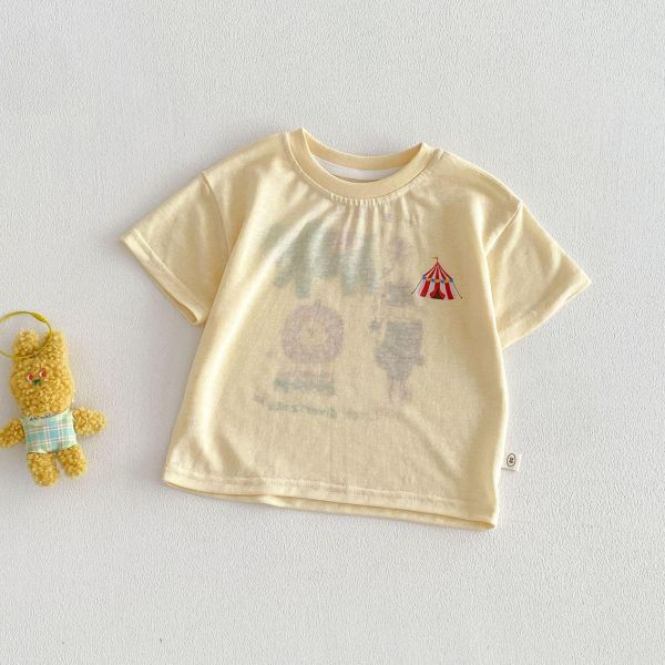 夏季薄款卡通印花T恤上衣 