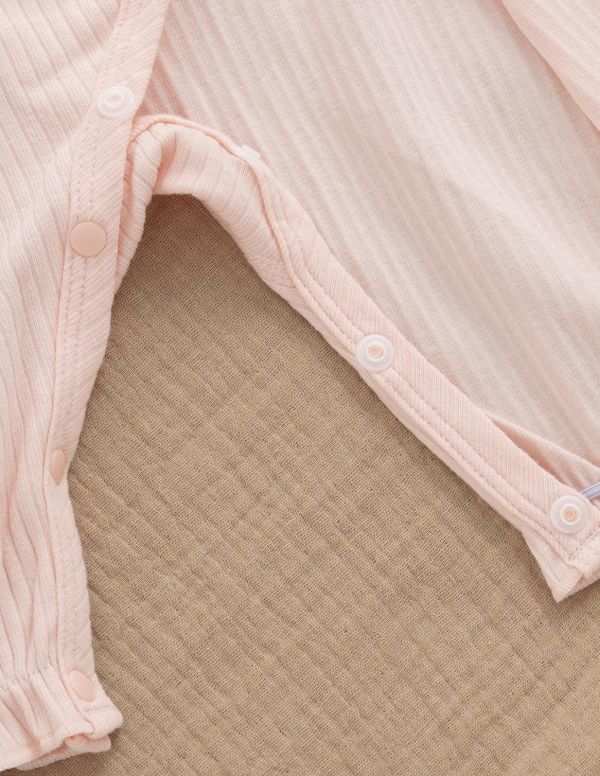 新生兒棉質碎花圍兜連身裝 