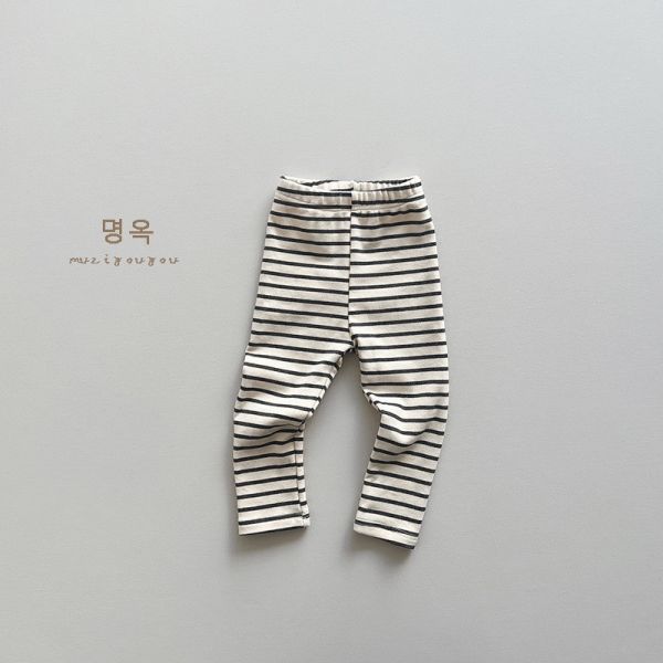 百搭螺紋彈力素色/條紋打底褲 