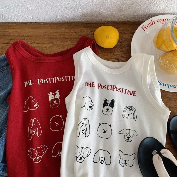 可愛狗狗印花夏季背心 