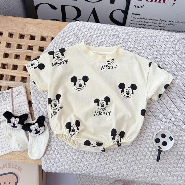 滿版米奇印花寬鬆包屁衣 