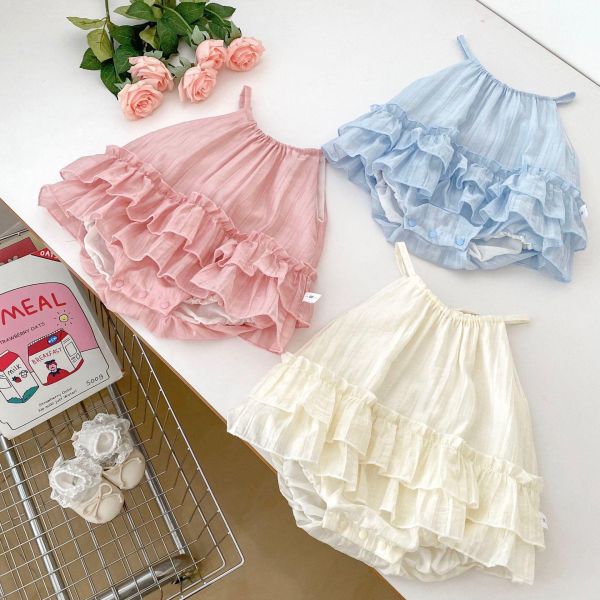 甜美糖果色細肩蛋糕包屁裙 