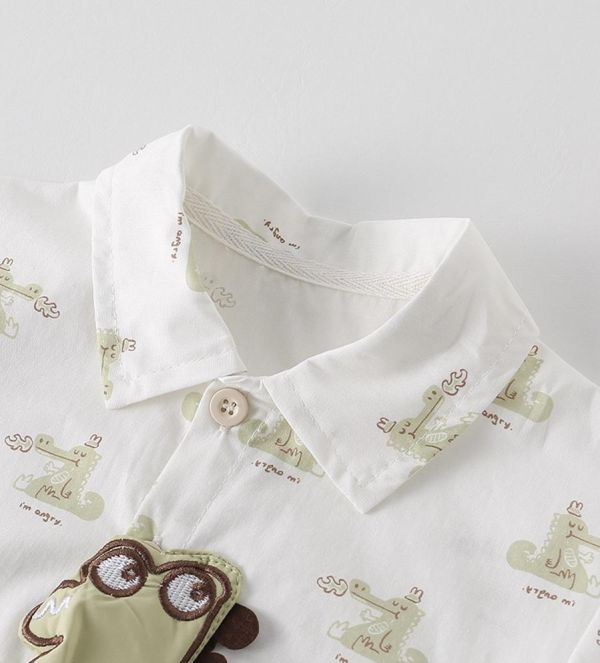 立體恐龍襯衫+短褲套裝 