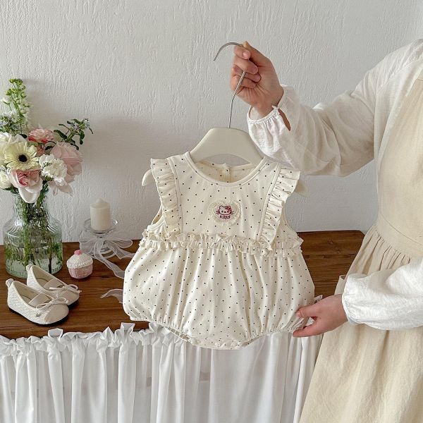 木耳邊貓咪點點包屁衣 