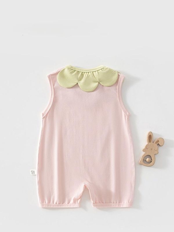 新生兒草莓花瓣領連身裝(2色) 