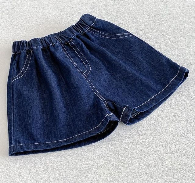 雲朵狗狗領帶背心襯衫/牛仔短褲 