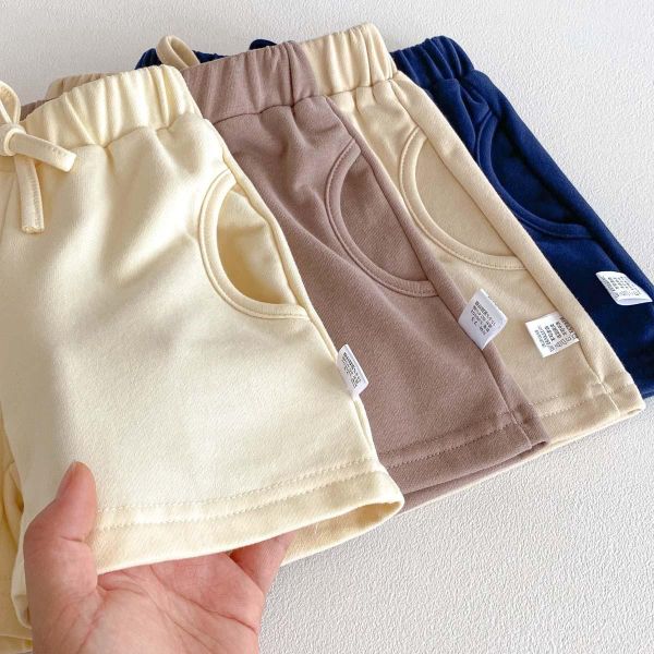 百搭素色綁繩式高腰短褲 