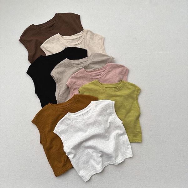 基礎素色竹節棉落肩透氣背心 