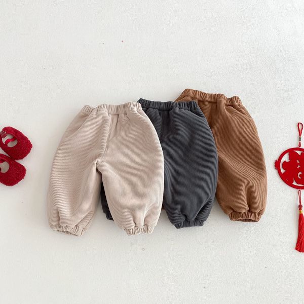 『現貨100cm』小馬刺繡燈芯絨加厚長褲 