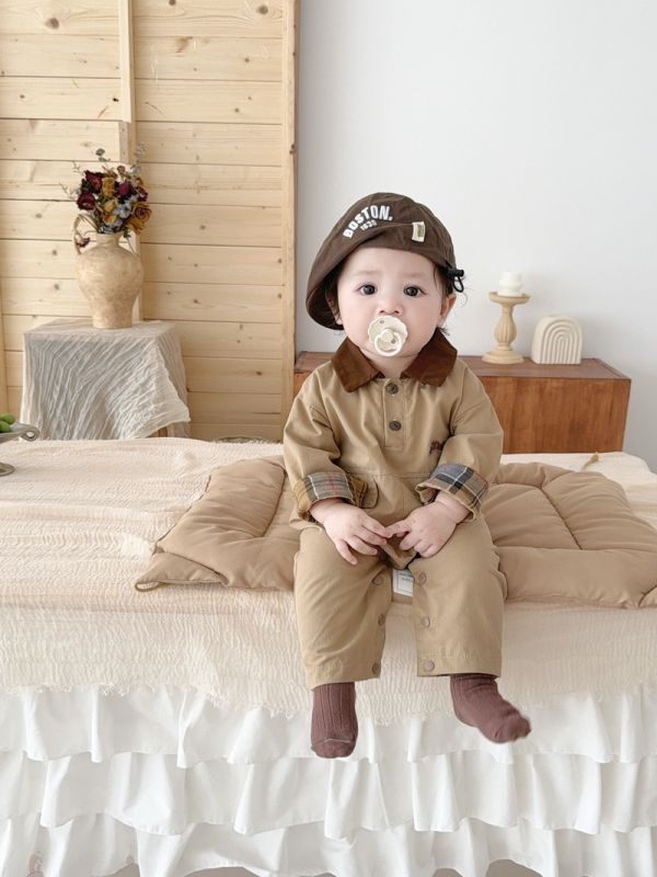 秋季巴恩風小熊工裝連身服 