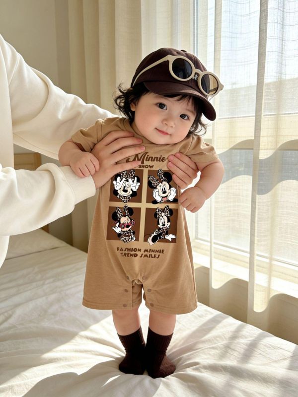 咖色麵包牛奶/米妮連身裝 