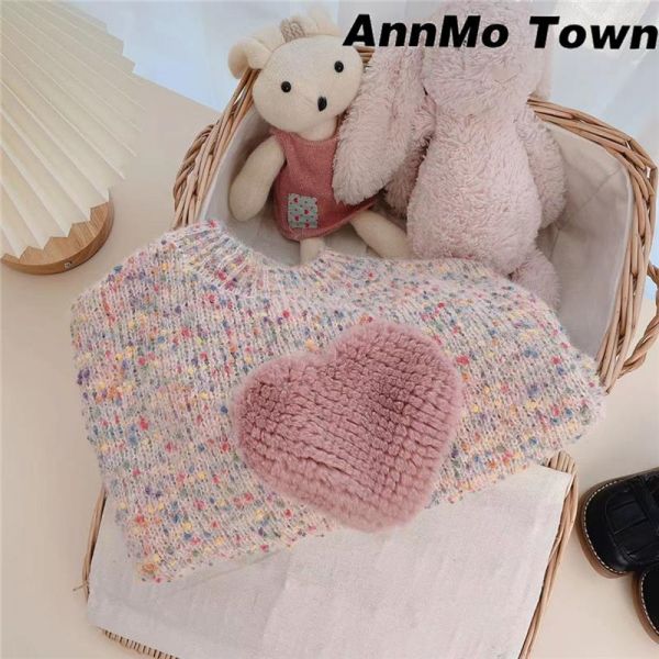 混織毛絨愛心甜系上衣 