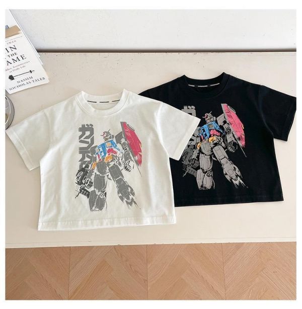 帥氣鋼鐵機器人印花T恤上衣 