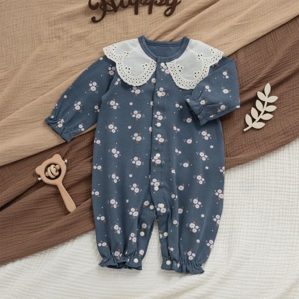 新生兒純棉小雛菊開釦連身裝 