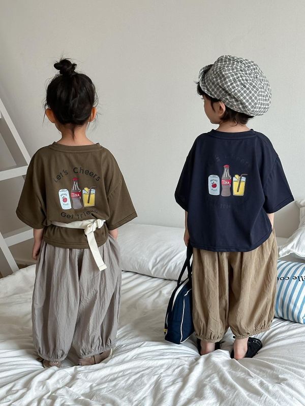 可樂汽水印花寬鬆T恤上衣(3色) 