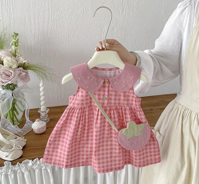 娃娃領格紋包屁衣/洋裝(附番茄包) 