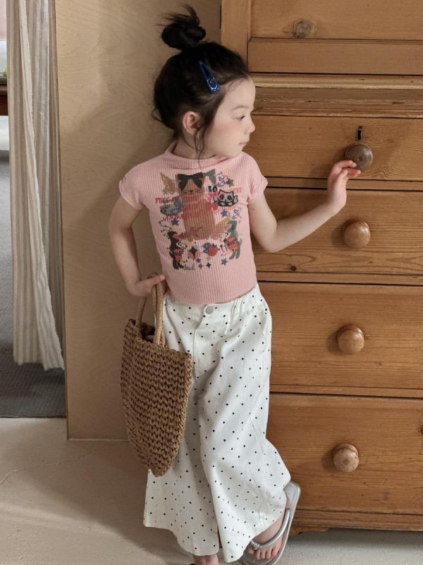 可愛動物印花螺紋彈力背心(3色) 