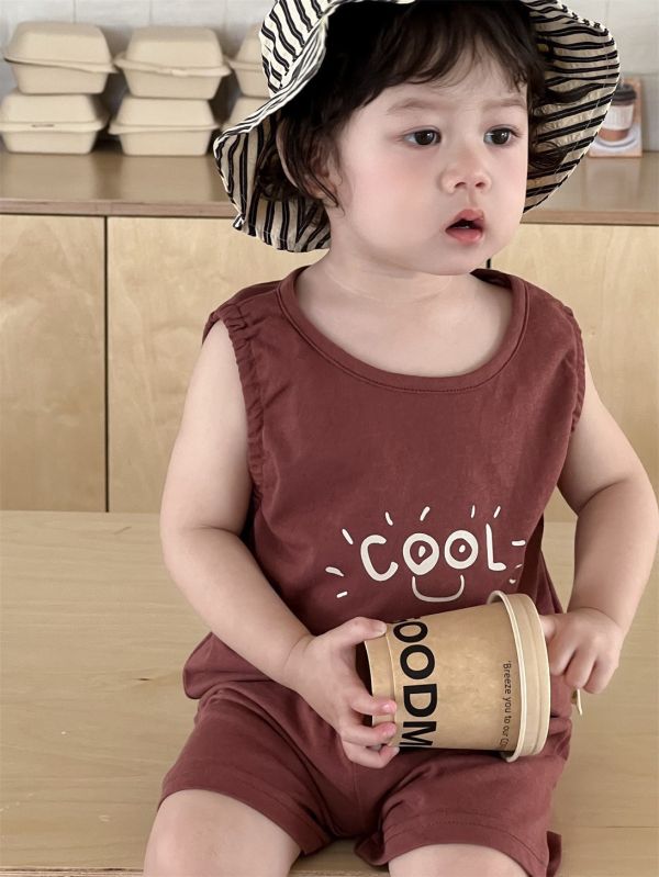COOL字母背心兩件式套裝 
