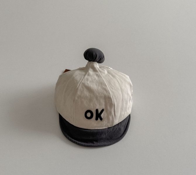 可愛豆丁ok刺繡棒球鴨舌帽 