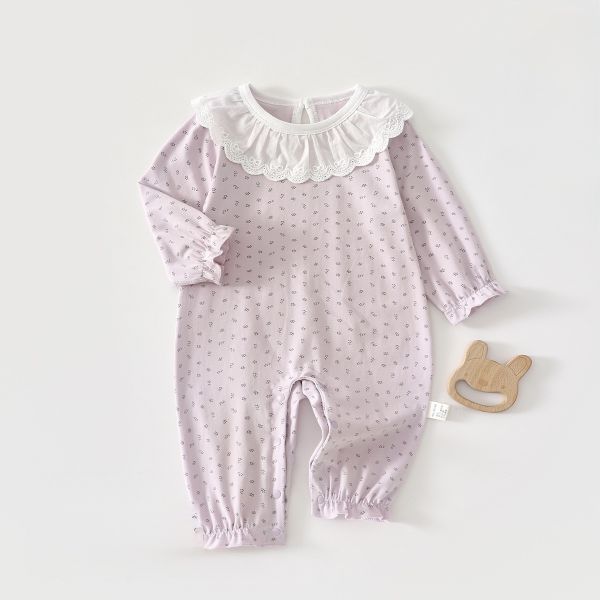 新生兒蕾絲領開釦連身裝(7款) 