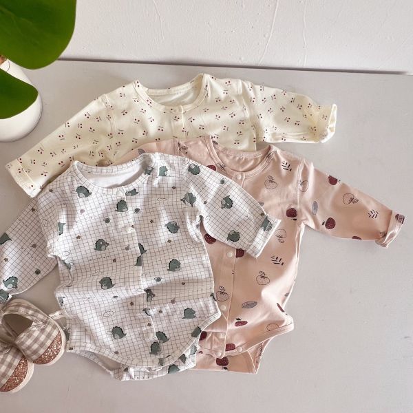 純棉開釦卡通印花包屁衣 