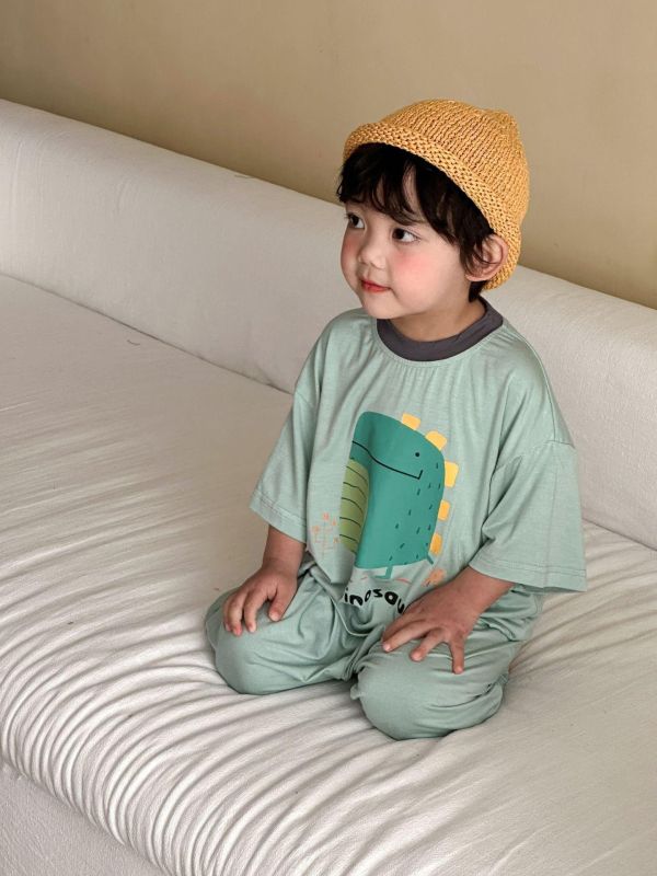 可愛印花寬鬆彈力居家套裝 