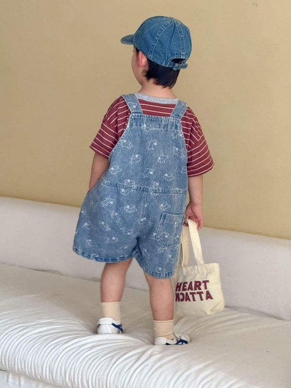 男女童狗狗/蝴蝶結牛仔吊帶褲/吊帶裙 