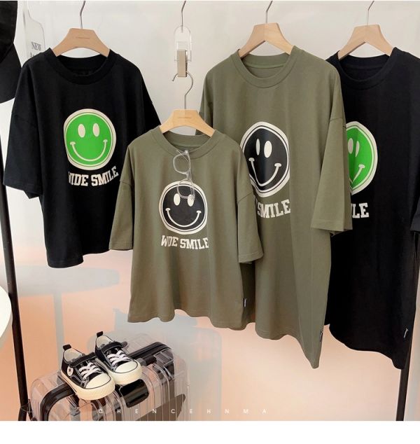 親子款微笑笑臉寬版上衣 