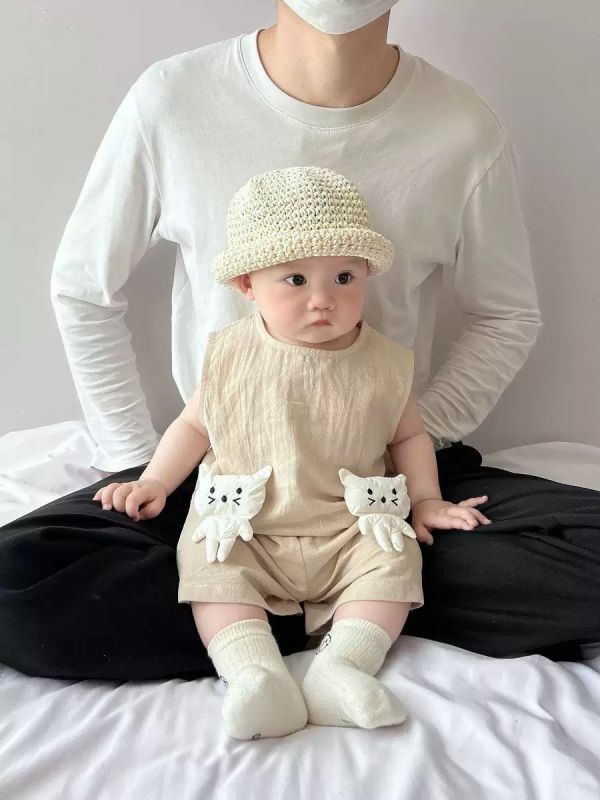 立體可愛貓咪娃娃背心套裝 