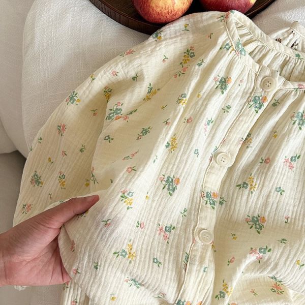 紗布棉透氣居家睡衣套裝 