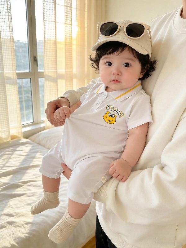 Boom!可愛印花翻領連身裝(2色) 