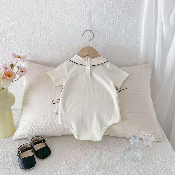 氣質簡約素色綁帶領結包屁衣 