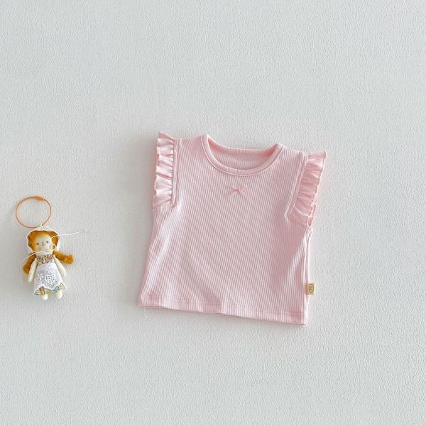 素色木耳邊打底背心 